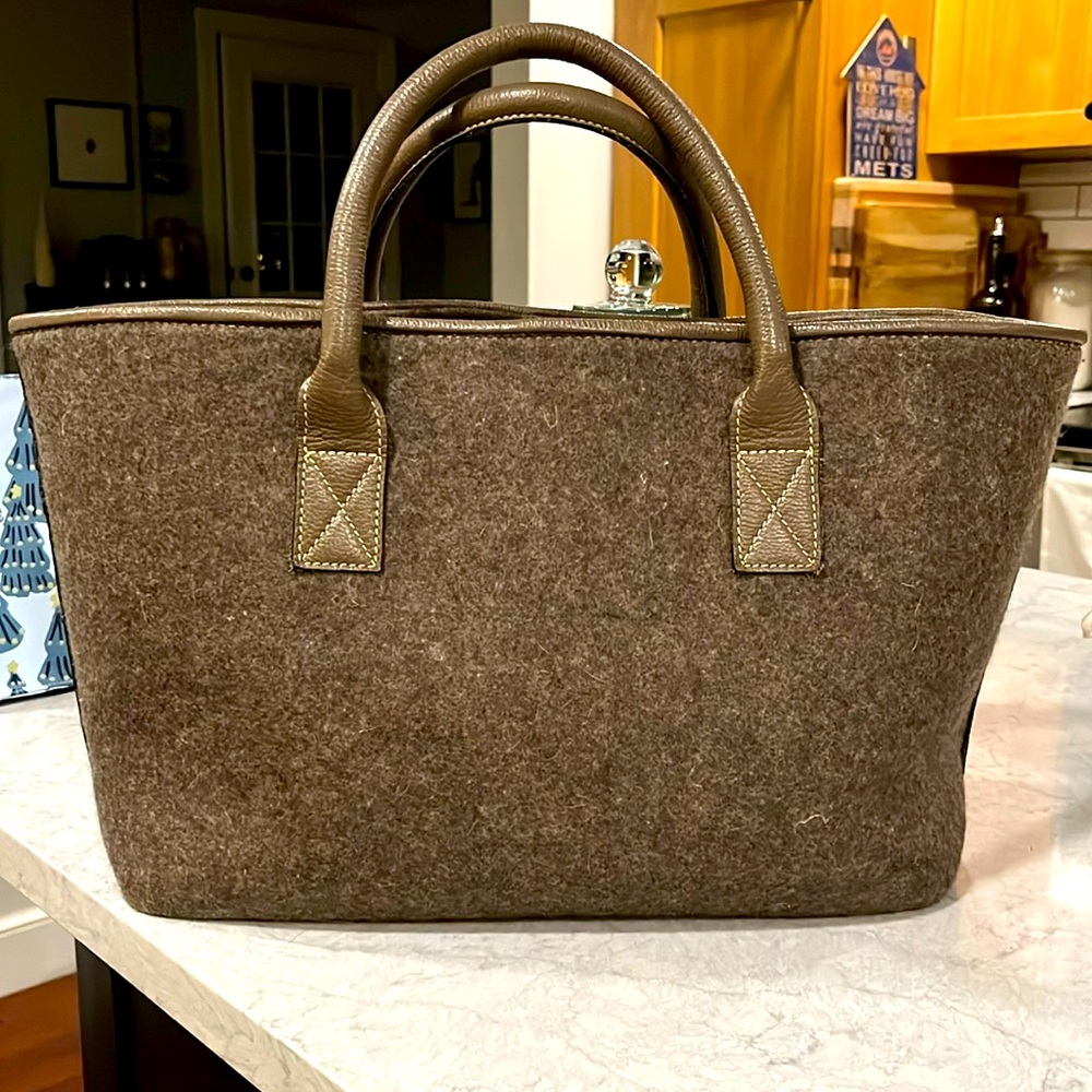 Modus R!o Lola charcoal grey wool blend tote